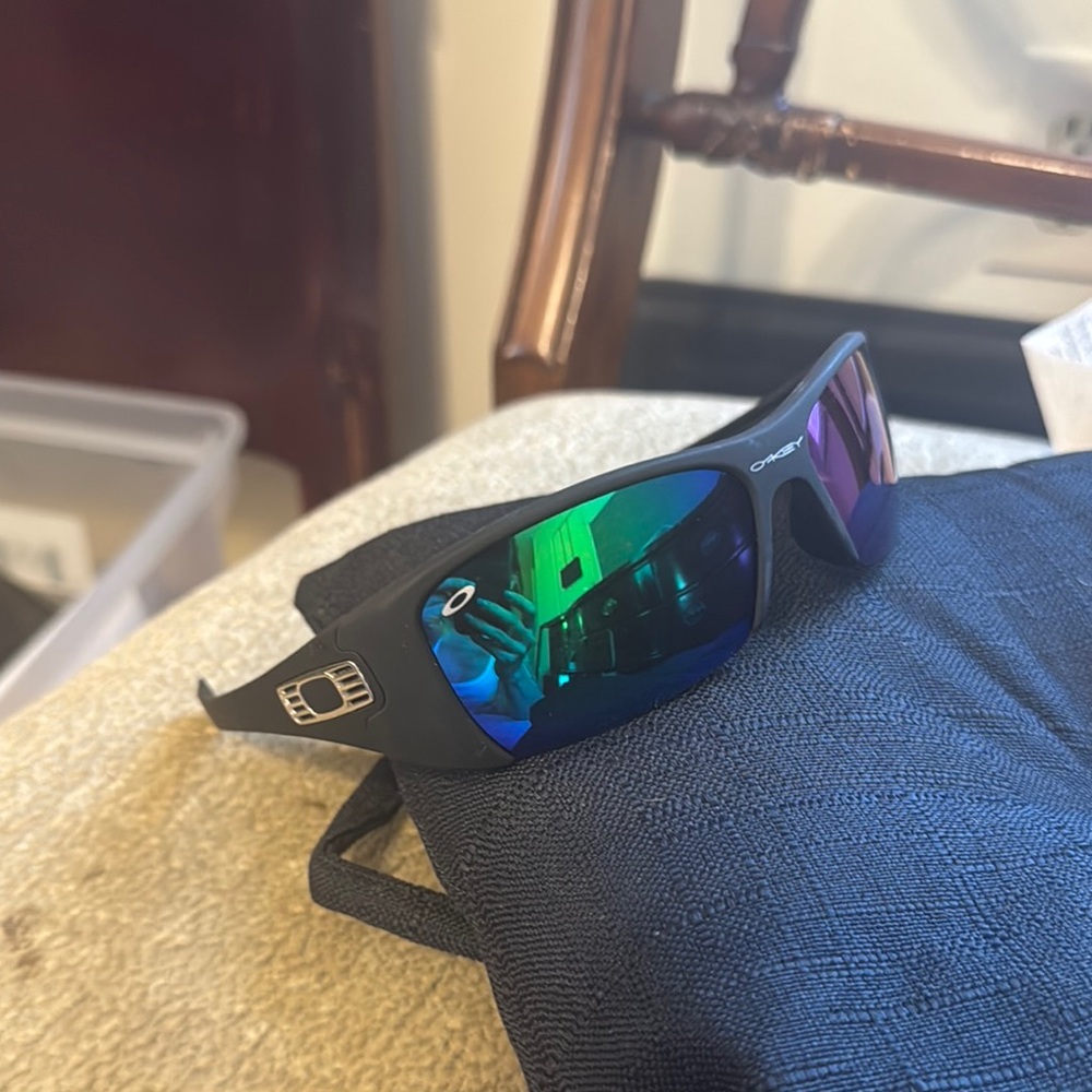 Oakley Hijinx Matte Black Sunglasses with Blue Mirrored Lenses